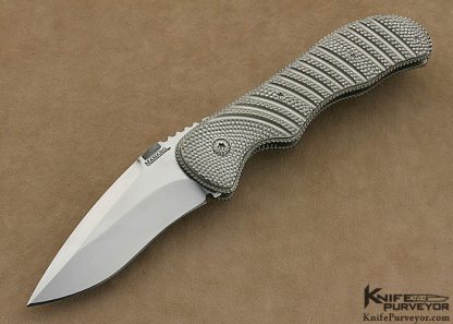 Sal Manaro Custom Knife Stippled Titanium and Hand Rubbed Satin Finished CPM 154 Frame Lock