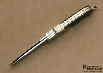 Tore Fogarizzu Custom Knife "Dave's Trapper" 2 Blade Exotic Material with 18Kt Gold Spacers Lockback & Bale Lock - Image 5