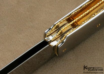 Salvatore Puddu Custom Knife Piqued Exotic Material Double Bladed Lockback - Image 10