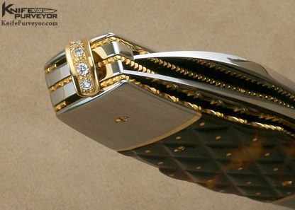 Salvatore Puddu Custom Knife Piqued Exotic Material Double Bladed Lockback - Image 6