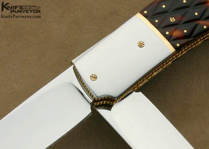Salvatore Puddu Custom Knife Piqued Exotic Material Double Bladed Lockback - Image 2