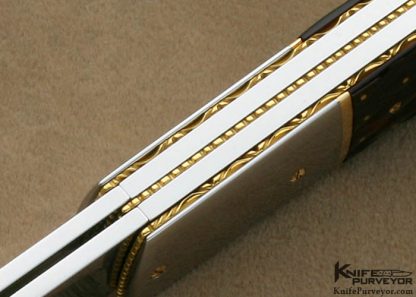 Salvatore Puddu Custom Knife Piqued Exotic Material Double Bladed Lockback - Image 8