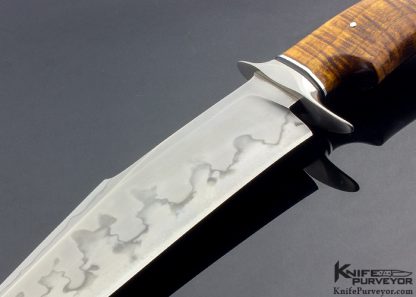 Sam Lurqin Custom Knife Bowie Fighter with Hamon and Curly Boa Handle - Image 2