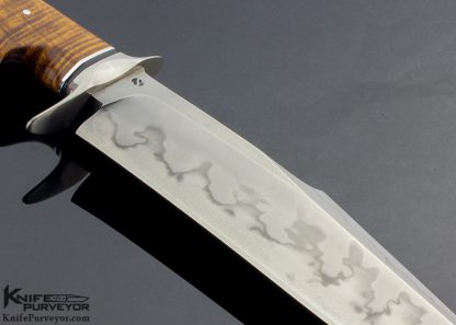 Sam Lurqin Custom Knife Bowie Fighter with Hamon and Curly Boa Handle - Image 4