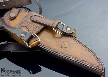 Sam Lurqin Custom Knife Bowie Fighter with Hamon and Curly Boa Handle - Image 6