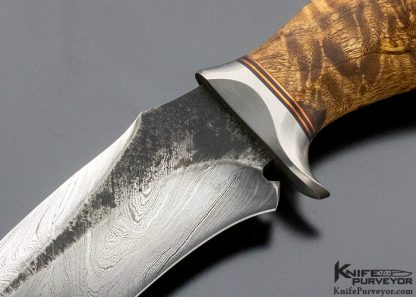 Sam Lurquin Custom Knife Curly Maple & Forged Damascus Blade "Crom" - Image 2