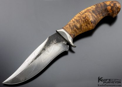 Sam Lurquin Custom Knife Curly Maple & Forged Damascus Blade "Crom"