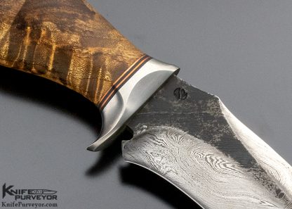 Sam Lurquin Custom Knife Curly Maple & Forged Damascus Blade "Crom" - Image 4