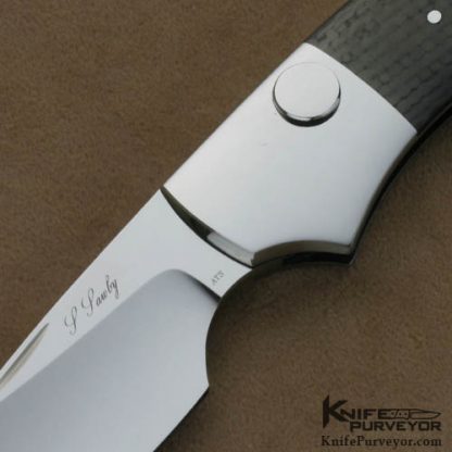 Scott Sawby Custom Knives Carbon Fiber Goshawk Button Lock - Image 2