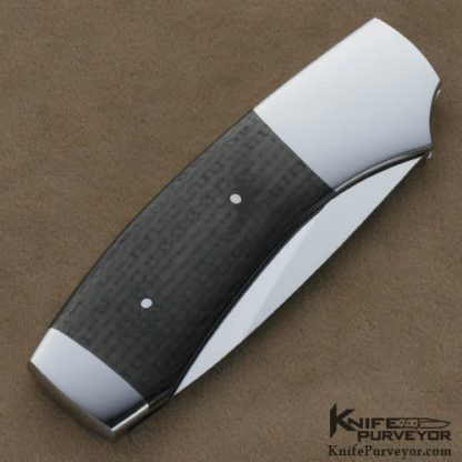 Scott Sawby Custom Knives Carbon Fiber Goshawk Button Lock - Image 3