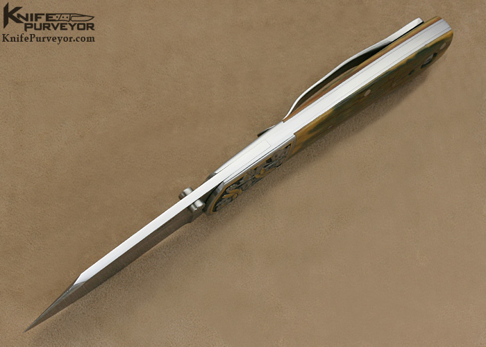 Scott Sawby Custom Knife Damasteel Damascus & Mammoth Ivory Self Lock Combat Utility - Image 4