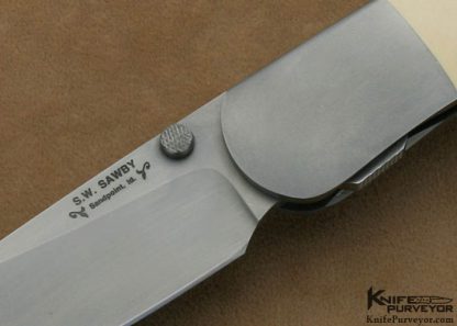 Scott Sawby Custom Knives White Micarta Combat Utility Self Lock - Image 2