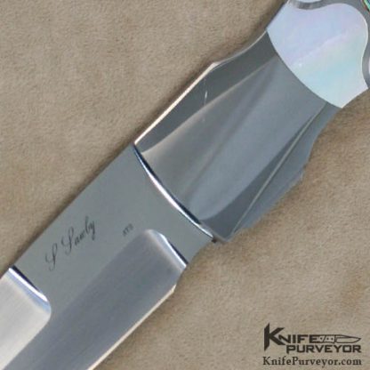 Scott Sawby Custom Knife 5 Piece Inlayed Mother of Pearl & Abalone Selflock Dagger - Image 2