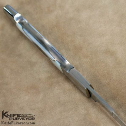 Scott Sawby Custom Knife 5 Piece Inlayed Mother of Pearl & Abalone Selflock Dagger - Image 5