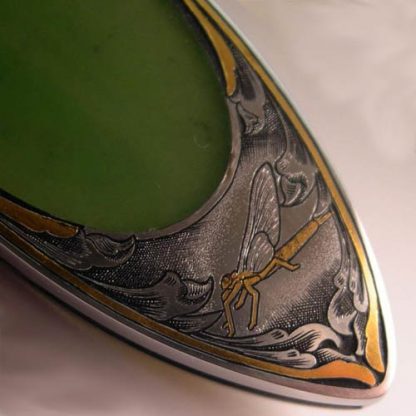 Scott Sawby Custom Knife Jade Dagger Engraved by Ray Cover Jr. - Image 3