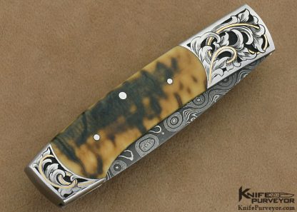 Scott Sawby Custom Knife Jody Muller Engraved Damascus Self Lock Swift - Image 3