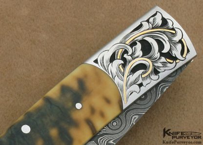 Scott Sawby Custom Knife Jody Muller Engraved Damascus Self Lock Swift - Image 4
