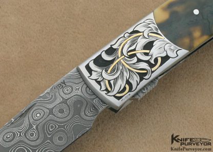 Scott Sawby Custom Knife Jody Muller Engraved Damascus Self Lock Swift - Image 2