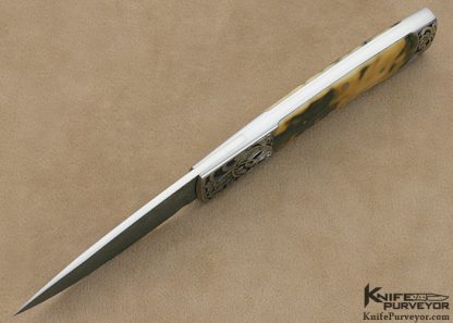 Scott Sawby Custom Knife Jody Muller Engraved Damascus Self Lock Swift - Image 6
