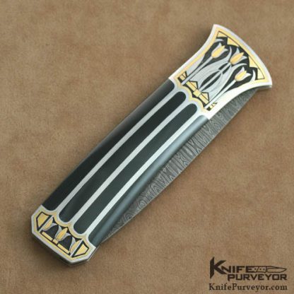 Scott Sawby Custom Knife Marian Sawby Engraved Black Jade Self Lock - Image 3