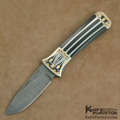 Scott Sawby Custom Knife Marian Sawby Engraved Black Jade Self Lock