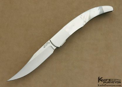 Scott Sawby Custom Knife Mother of Pearl Shell Jumbo Texas Toothpick Self Lock