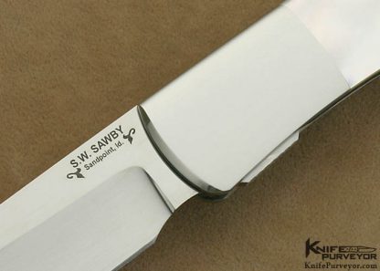 Scott Sawby Custom Knife Mother of Pearl Shell Jumbo Texas Toothpick Self Lock - Image 2