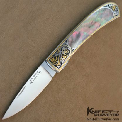 Scott Sawby's Custom Knife: Blacklip Pearl "Robin" Engraved by Jon Robyn