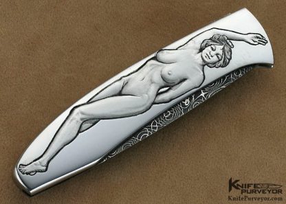 Scott Sawby Custom Knives Joe Rundell Deep Relief Engraved Tern Selflock - Image 2