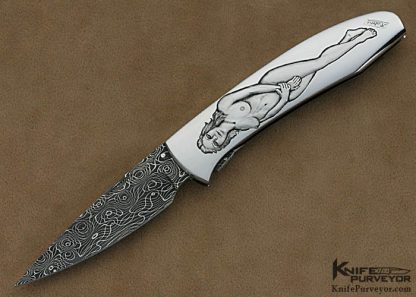 Scott Sawby Custom Knives Joe Rundell Deep Relief Engraved Tern Selflock
