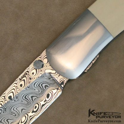 Scott Sawby Custom Knife Ivory Micarta & Damasteel Combat Utility - Image 2