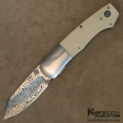 Scott Sawby Custom Knife Ivory Micarta & Damasteel Combat Utility