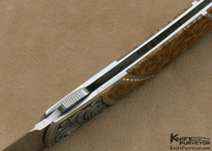 Scott SawbyCustom Knife Julie Waresnki  Engraved Burlwood Skimmer - Image 8