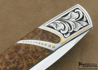 Scott SawbyCustom Knife Julie Waresnki  Engraved Burlwood Skimmer - Image 4