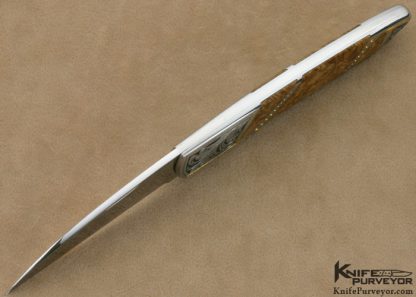Scott SawbyCustom Knife Julie Waresnki  Engraved Burlwood Skimmer - Image 6