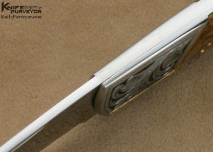 Scott SawbyCustom Knife Julie Waresnki  Engraved Burlwood Skimmer - Image 7