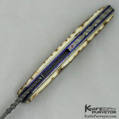Corrie Schoeman Custom Knife Damascus  Lockback - Image 4