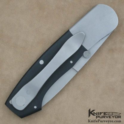 Scott Sawby Custom Knife Black Micarta Combat Utility Selflock - Image 3