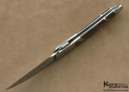 Scott Sawby Custom Knife Black Lip Tahitian Pearl Shell Self Lock Skimmer - Image 8