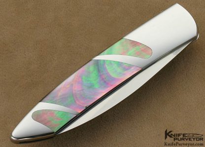 Scott Sawby Custom Knife Black Lip Tahitian Pearl Shell Self Lock Skimmer - Image 4