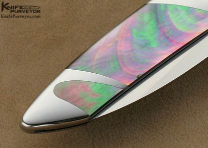 Scott Sawby Custom Knife Black Lip Tahitian Pearl Shell Self Lock Skimmer - Image 6