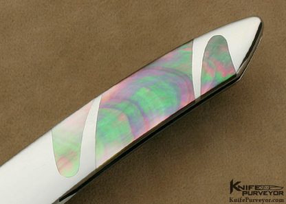 Scott Sawby Custom Knife Black Lip Tahitian Pearl Shell Self Lock Skimmer - Image 3