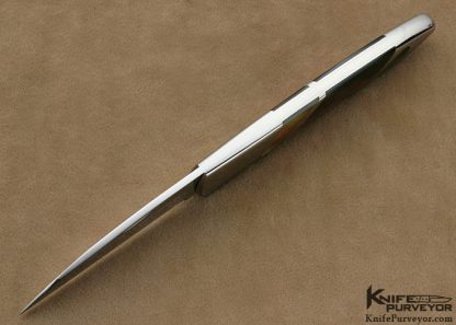 Scott Sawby Custom Knife Black Lip Tahitian Pearl Shell Self Lock Skimmer - Image 7