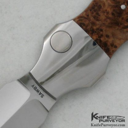 Scott Sawby Custom Knife: Burlwood Button Lock Dagger - Image 2