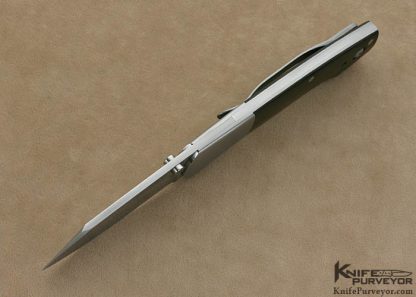 Scott Sawby Custom Knife Green Canvas Micarta Combat Utility Self Lock - Image 4