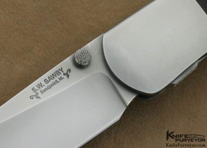 Scott Sawby Custom Knife Green Canvas Micarta Combat Utility Self Lock - Image 2