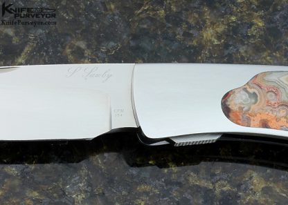 Scott Sawby Custom Knife Lace Agate Bittern Self Lock - Image 2