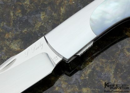 Scott Sawby Custom Knife Mother of Pearl and Tahitian Blacklip Pearl "Killdeer" Self Lock - Image 2