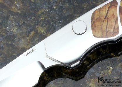 Scott Sawby Custom Knife Biggs Jasper Button Lock "Trogon" Folder - Image 2