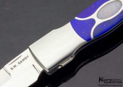 Scott Sawby Custom Knife Lapis & Opal 5 Piece Self Lock Dagger - Image 2